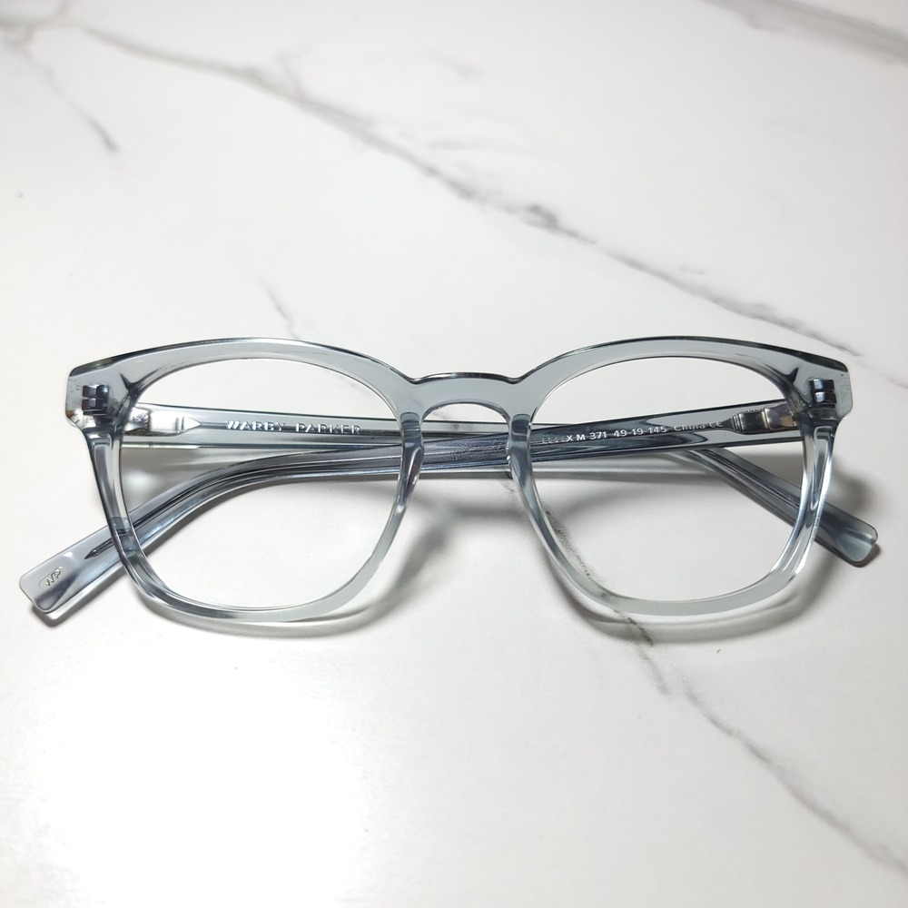 Warby Parker Felix M 371 Blue Grey Square Eyeglass Frames 49-19-145